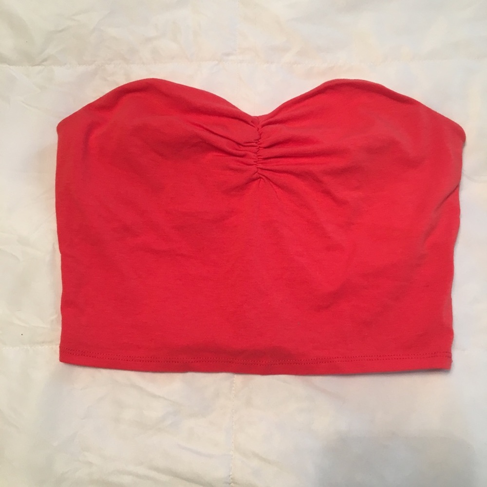 Coral bandeau/crop top NWT